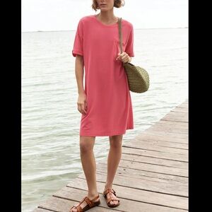 Wrap London T Shirt Dress Size 10 Preppy Hemp Organic Cotton In Pink Watermelon